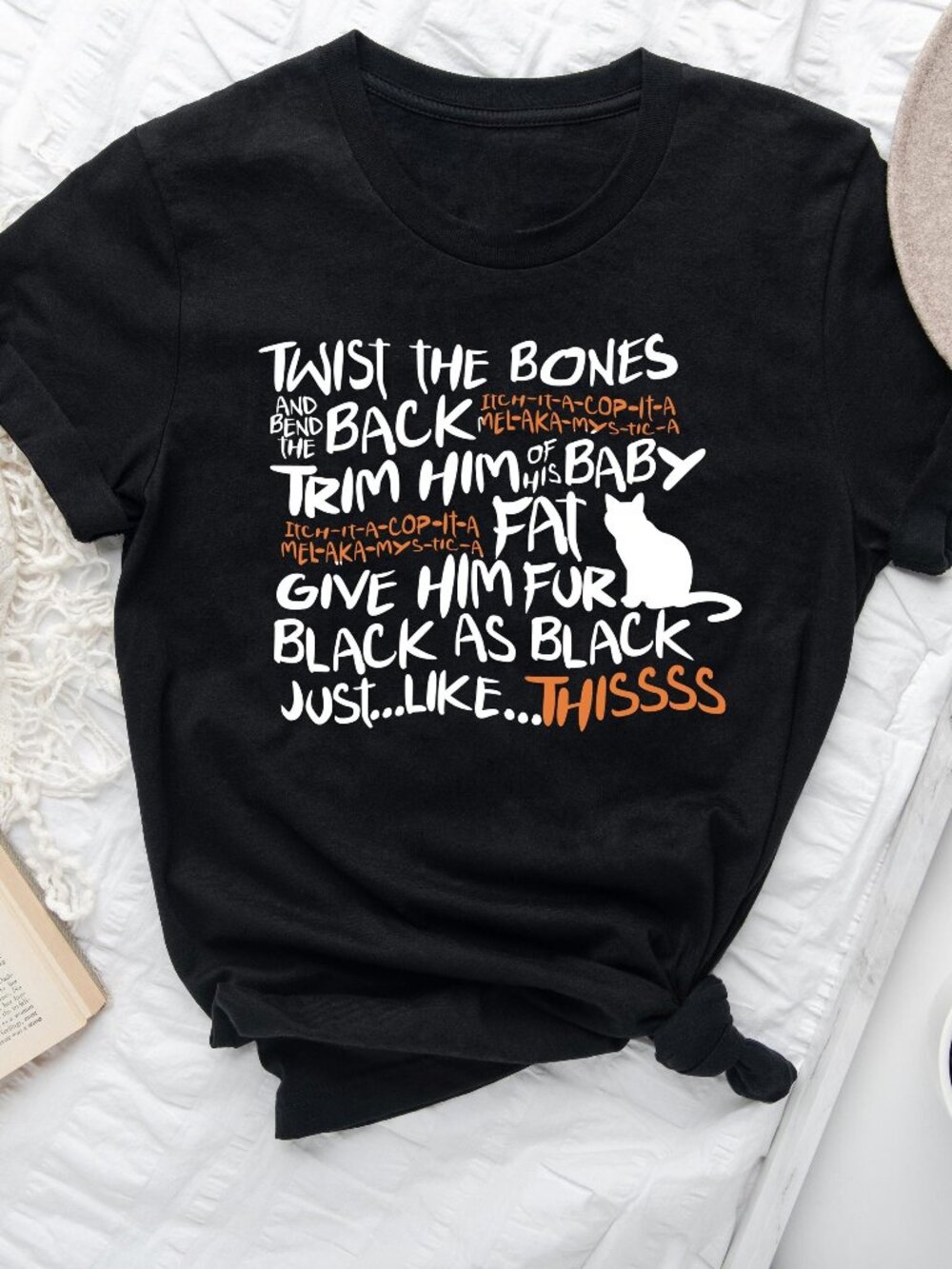 Twist the Bones Halloween Shirt, Black Cat Halloween T-Shirt